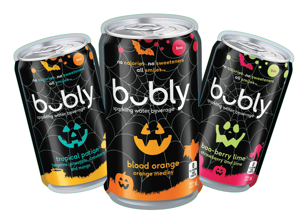 bubly™ sparkling water launches three new flavours in mini cans for the Halloween season